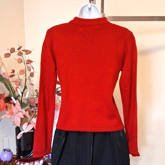 NWT Woman's Red Zip-Up Cardigan Knit Lightweight Elegant Ladies Sweater - Picture 3 of 9